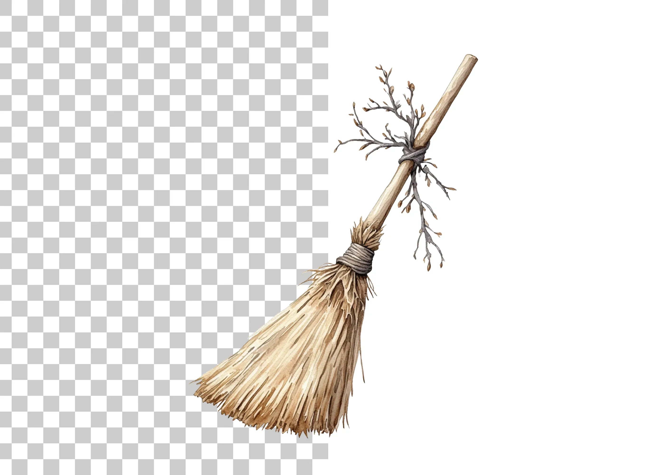Rustic Broomstick Clipart Bundle