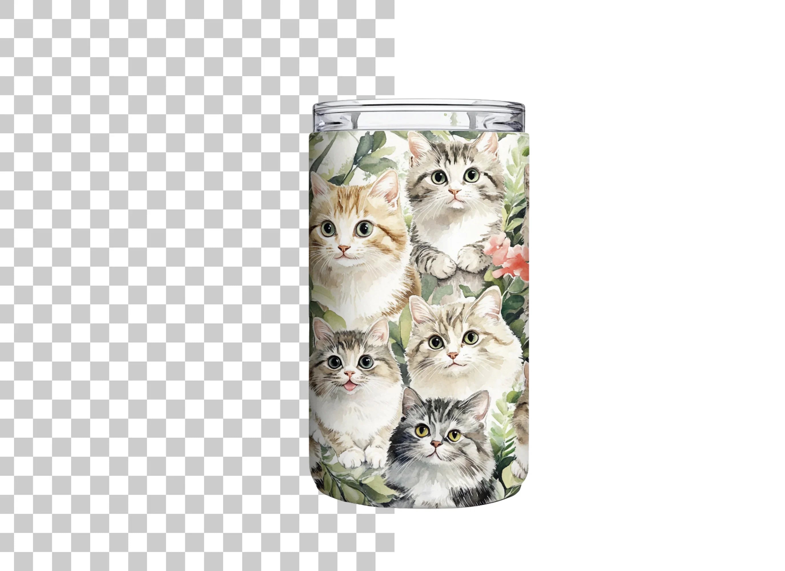 Cute Cat Tumbler Clipart Bundle