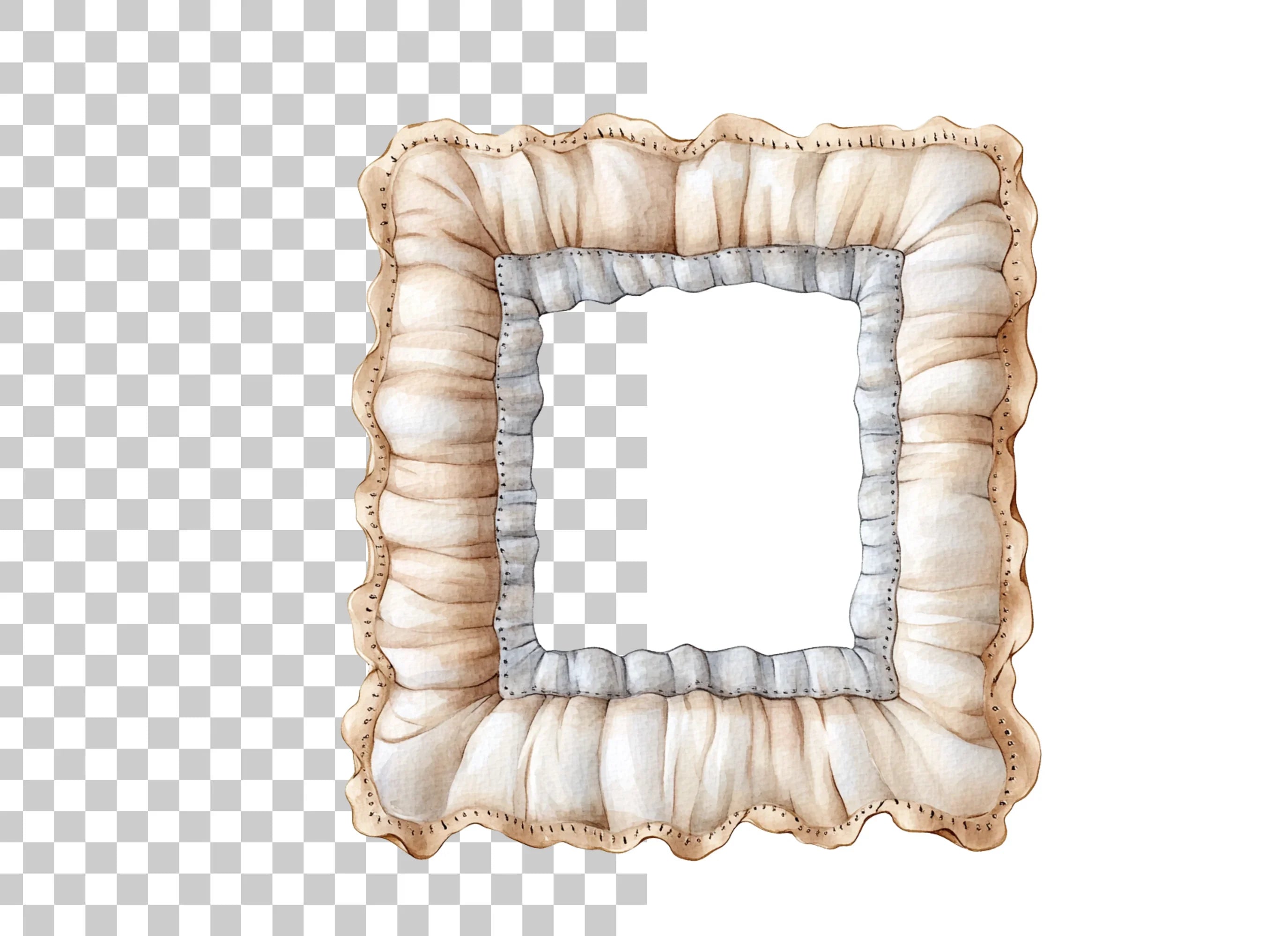 Soft Ruffled Fabric Frame Clipart Bundle