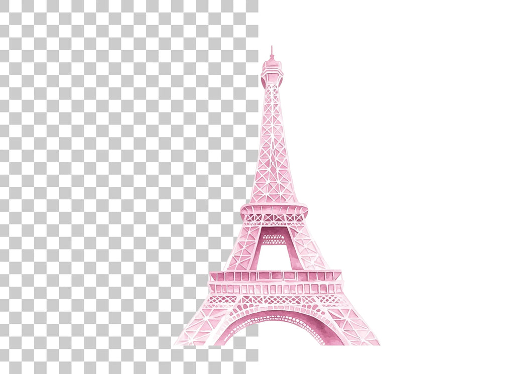 Pink Eiffel Tower Clipart Bundle