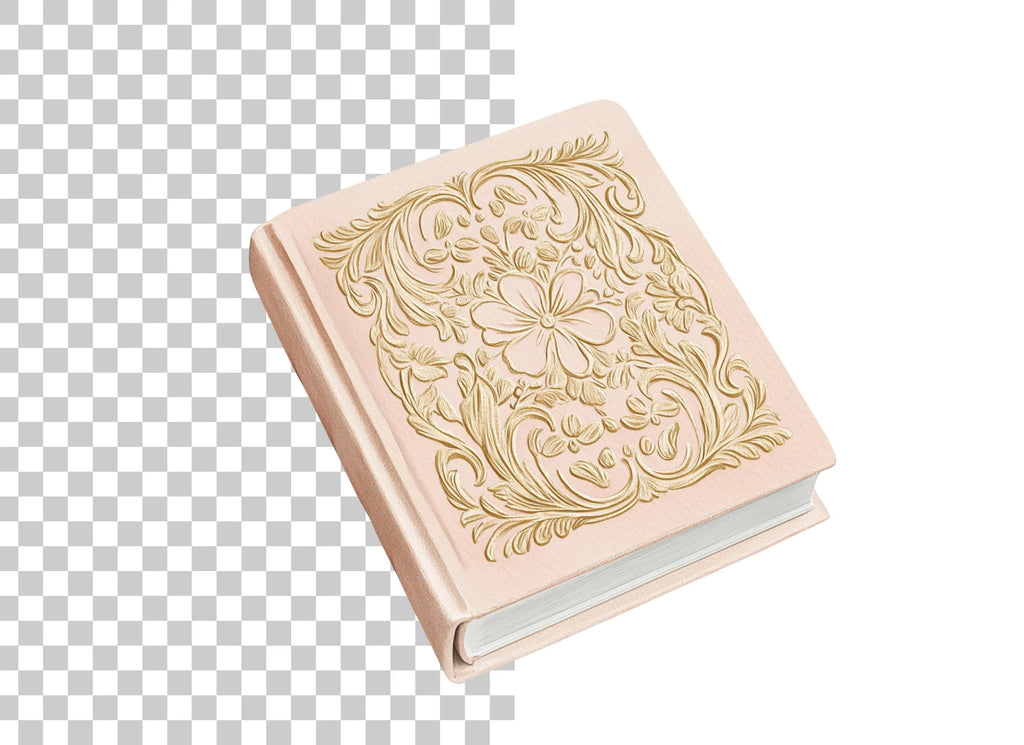 Ornate Pink and Gold Book Clipart Bundle