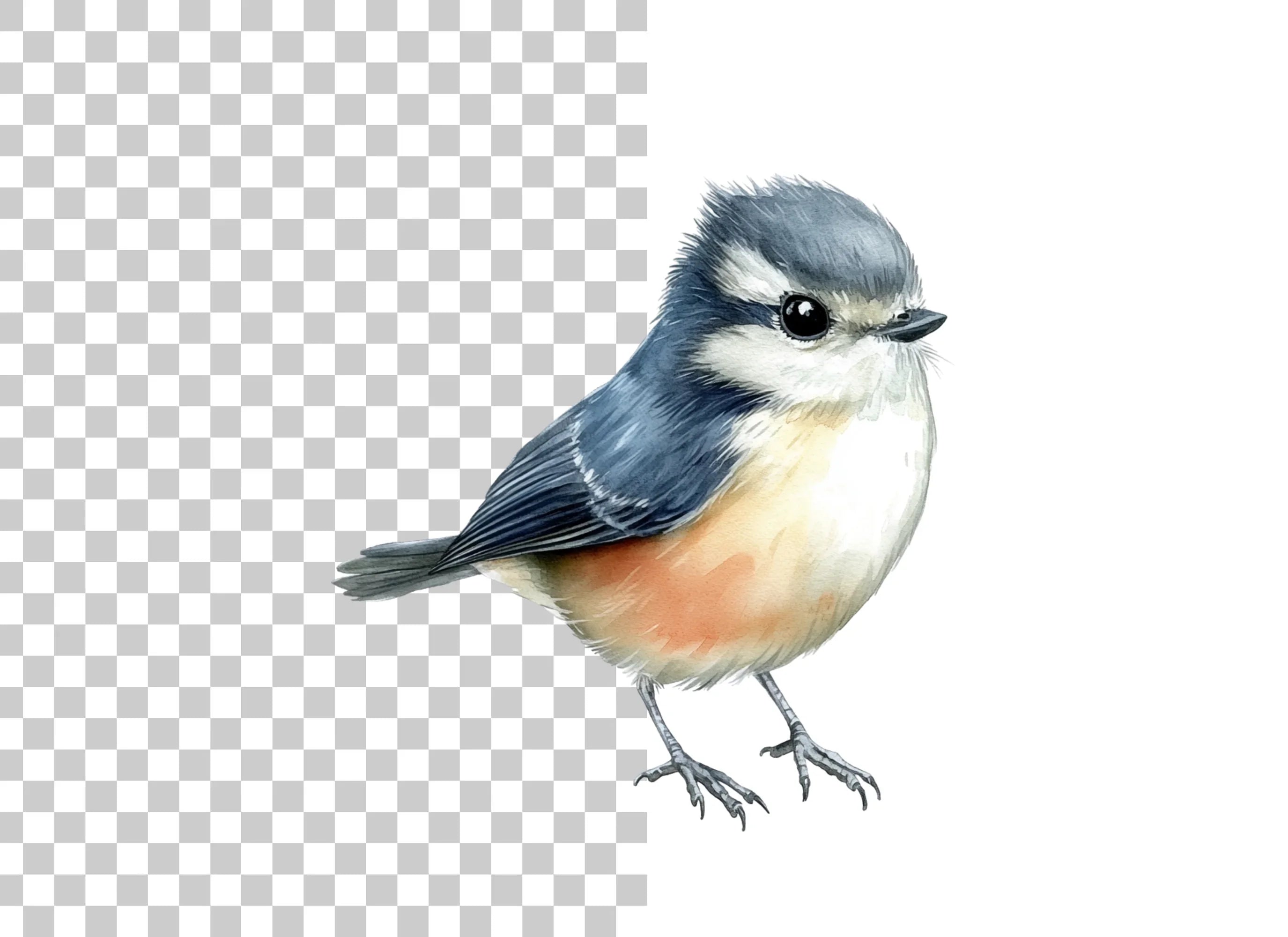 Adorable Blue and Orange Bird Clipart Bundle