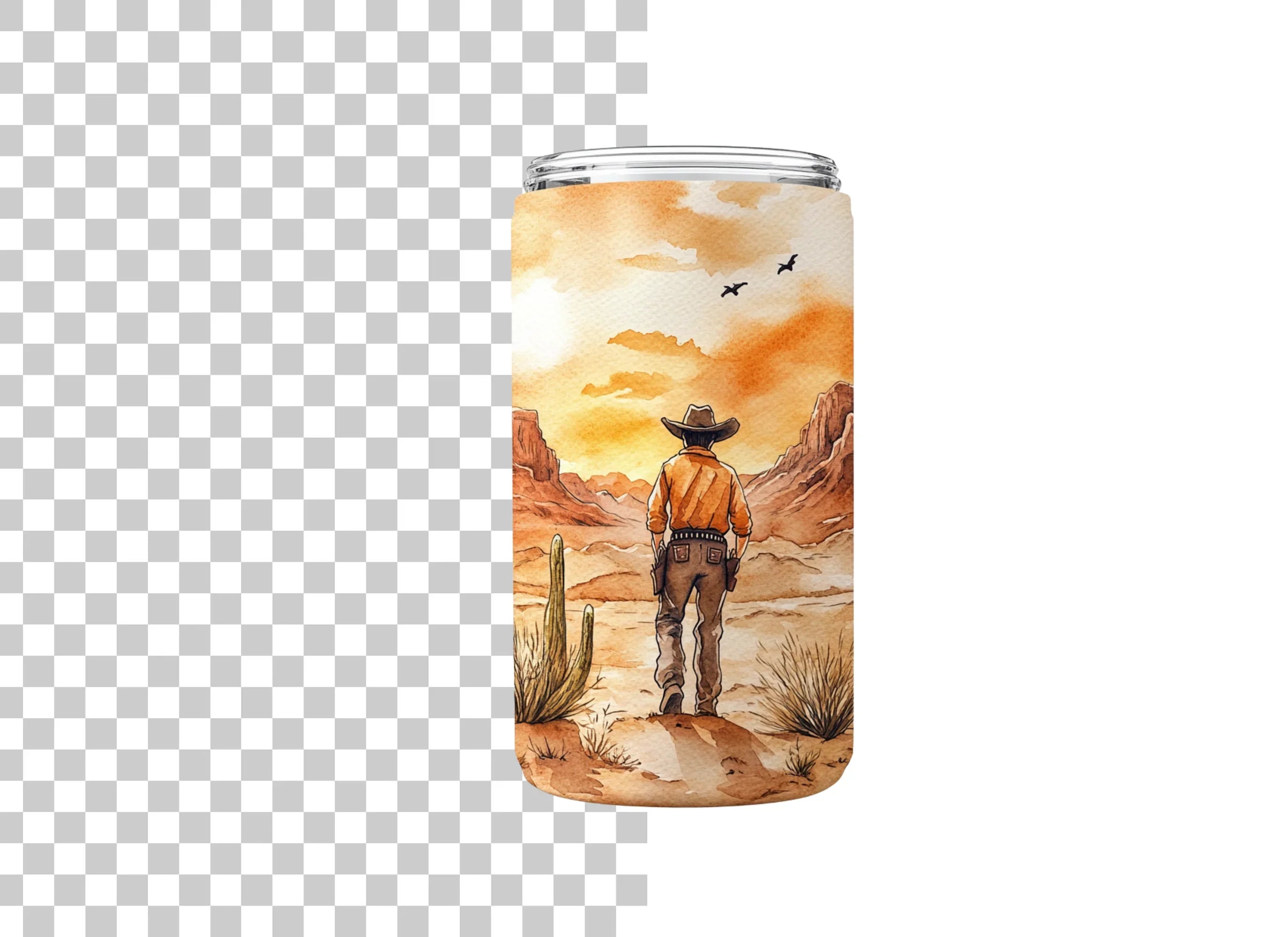 Desert Cowboy Tumbler Clipart Bundle