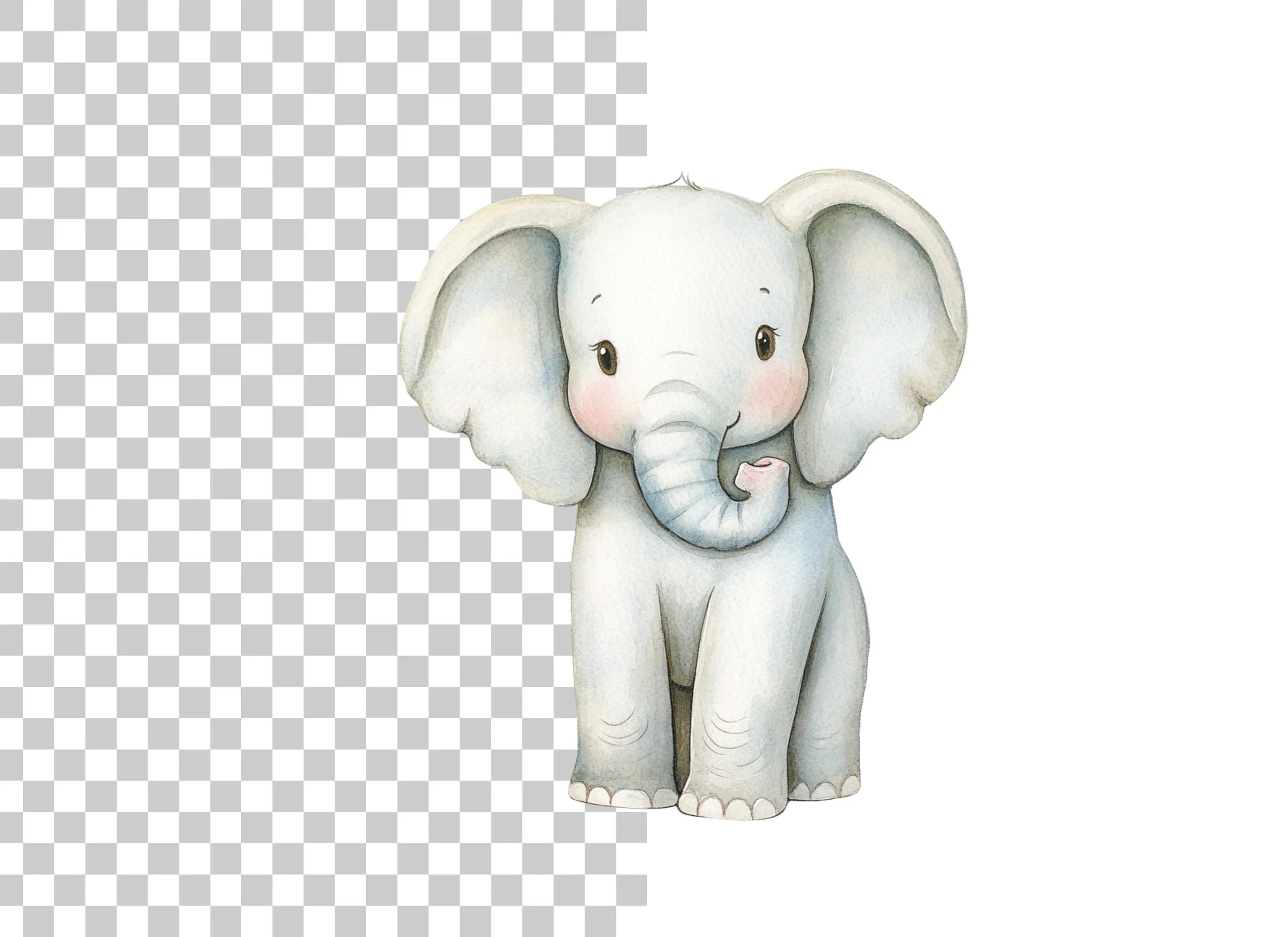 Cute Baby Elephant Clipart Bundle