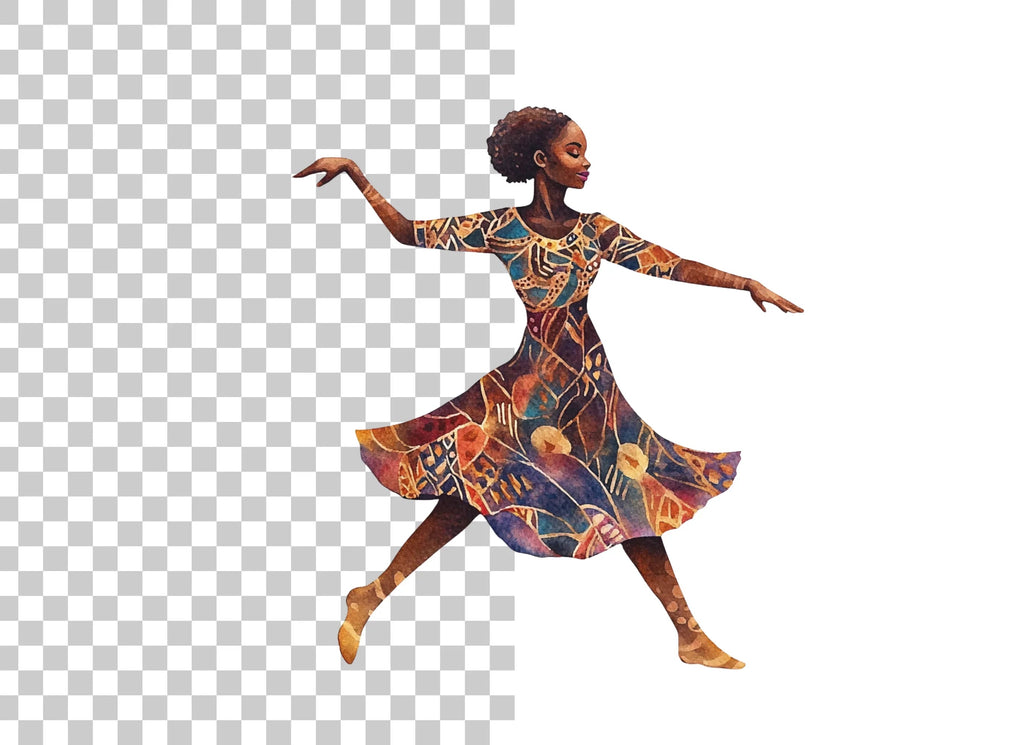 Ethnic Patterned Dress Dancers Clipart Bundle