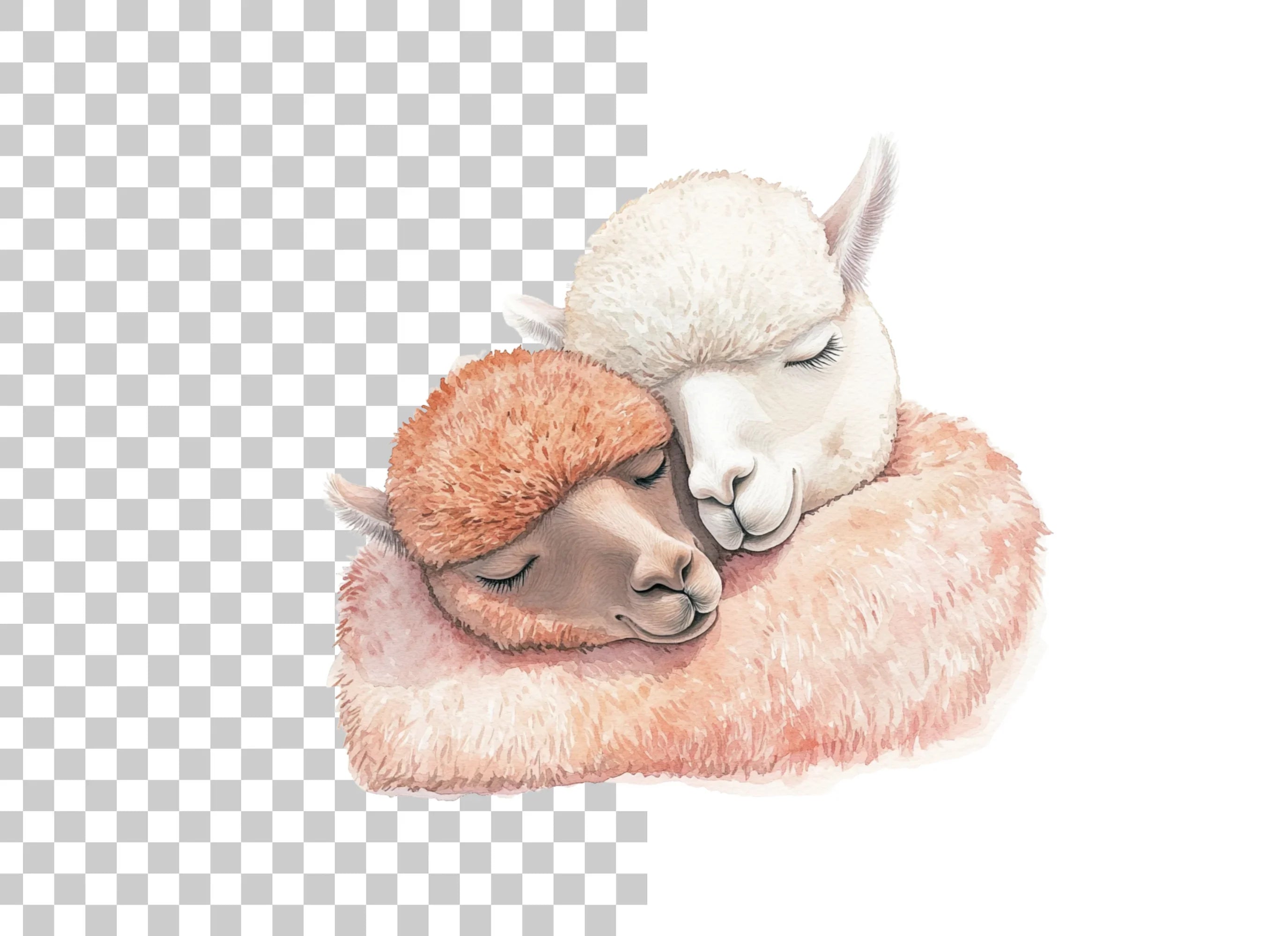 Cute Alpaca Family Clipart Bundle