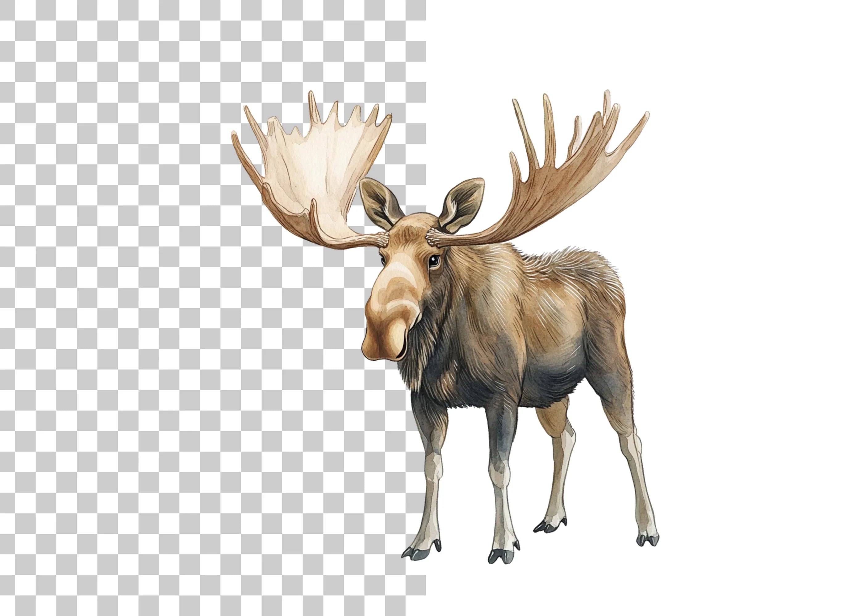 Three Moose Clipart Bundle
