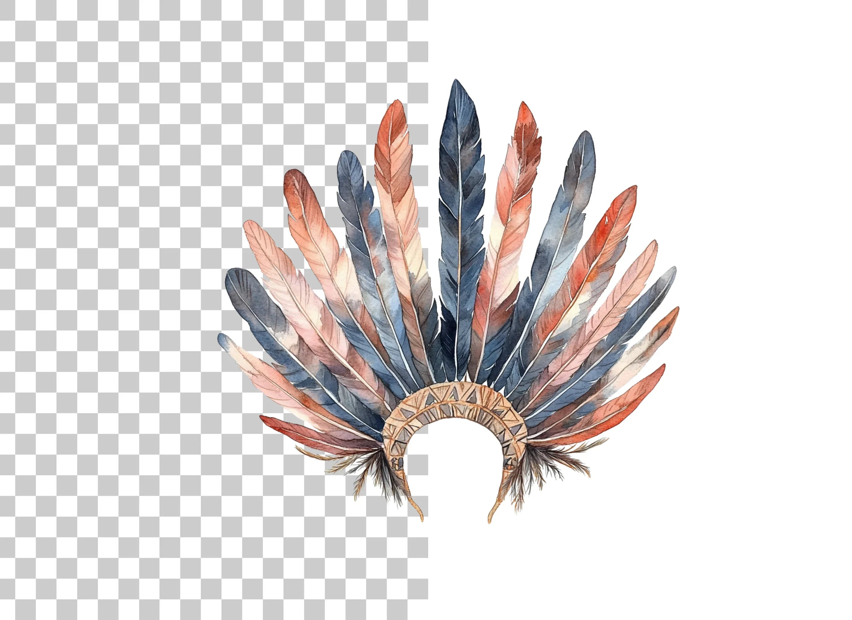 Native American Headdress Clipart Bundle