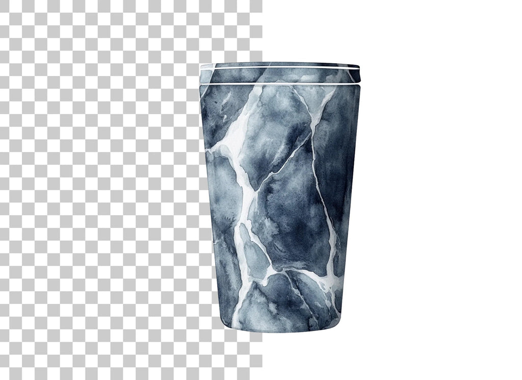 Grey and White Marble Tumbler Designs Clipart Bundle