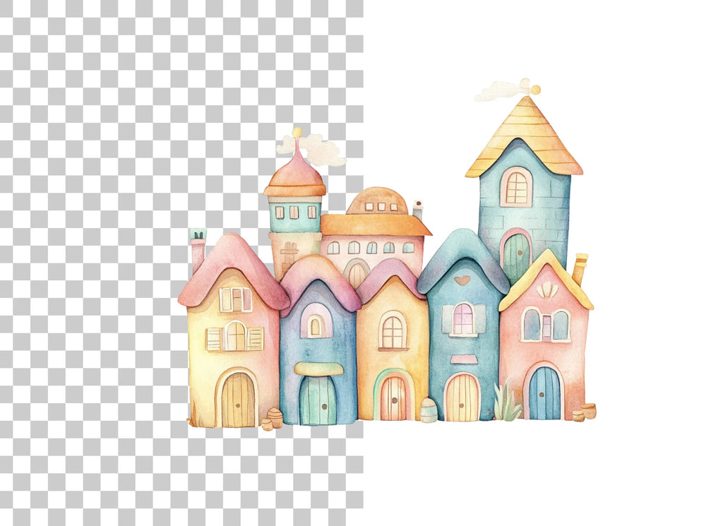 Pastel Town Clipart Bundle