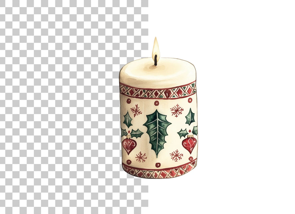 Festive Holiday Candle Clipart Bundle