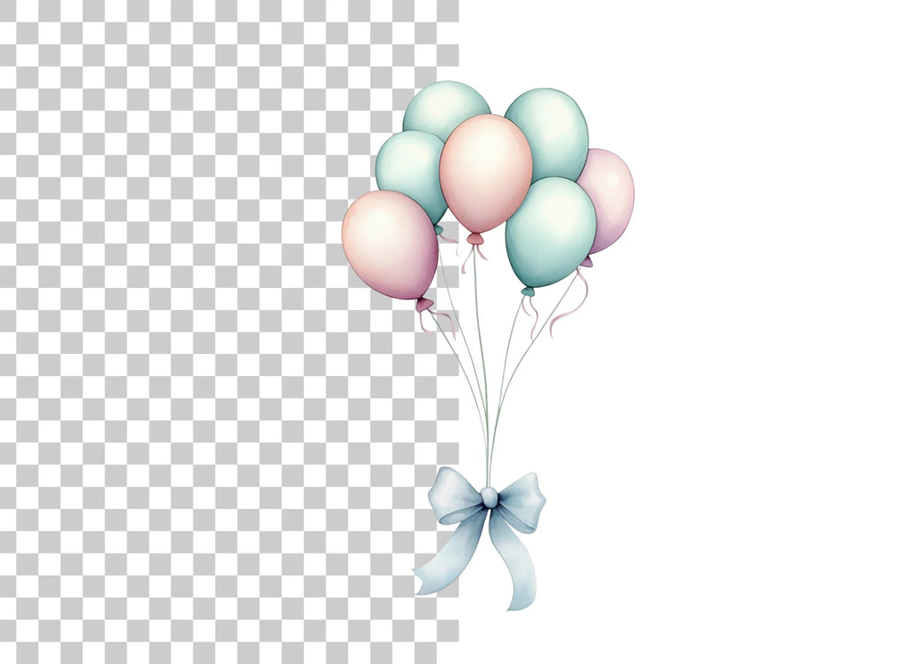 Pastel Balloons Clipart Bundle