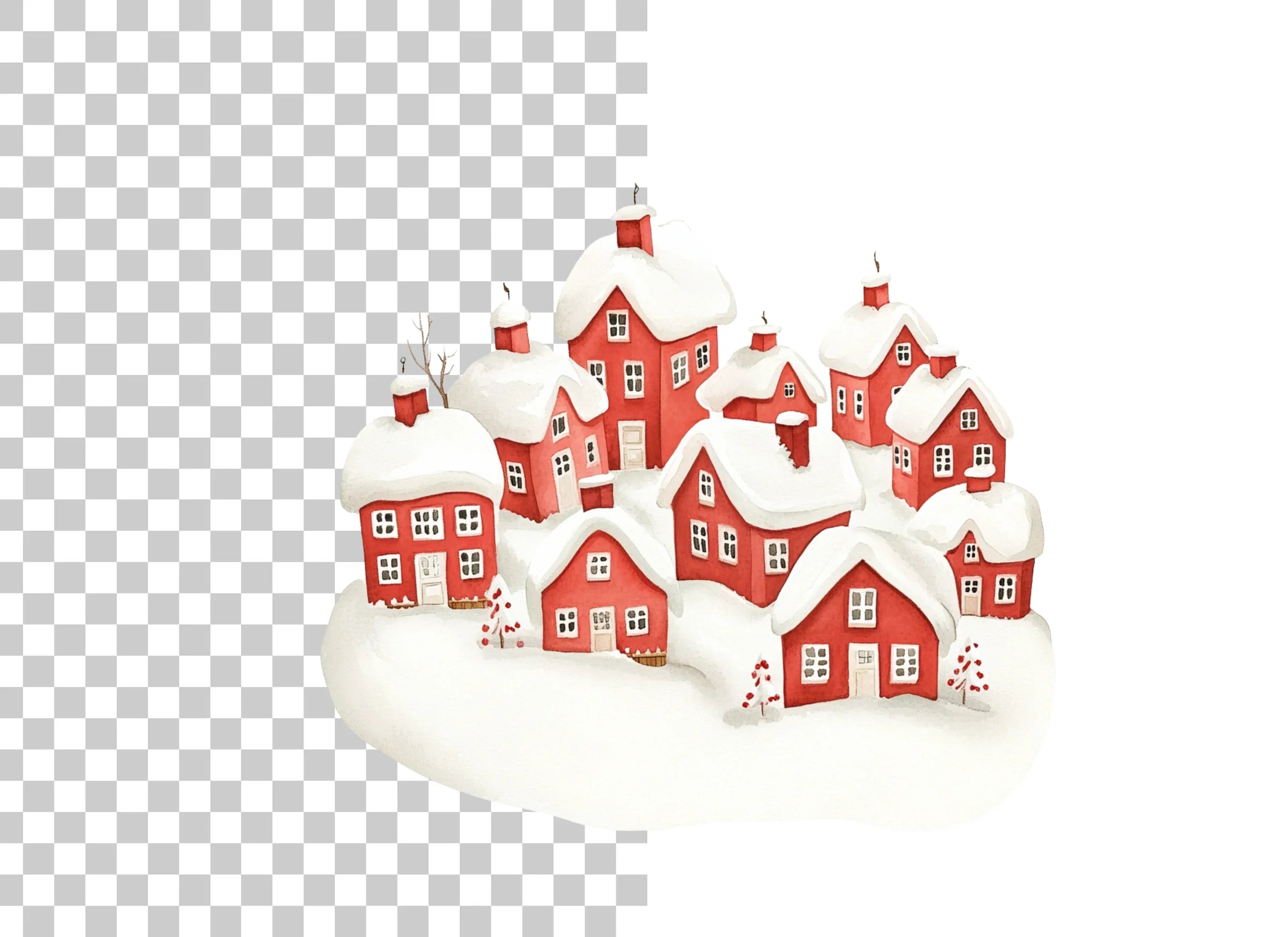 Winter Village Clipart Bundle