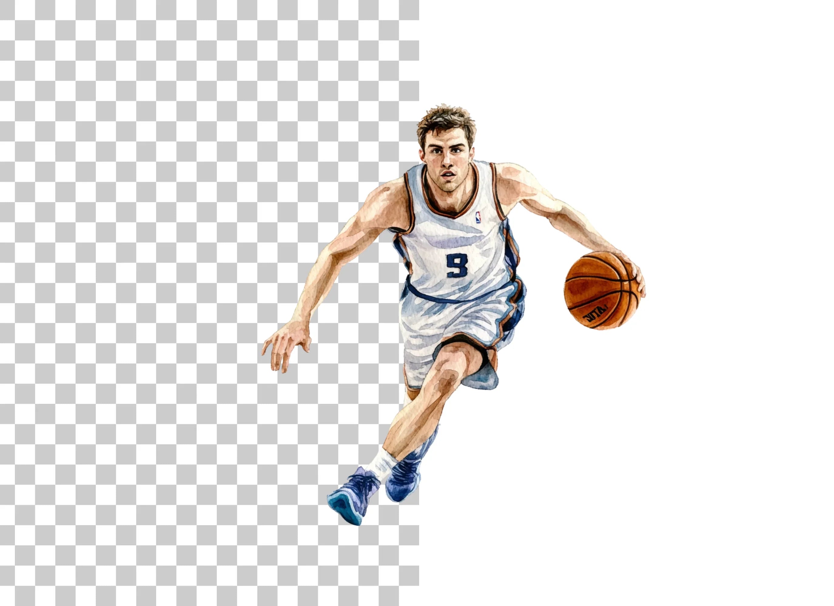 Basketball Player Dribbling Clipart Bundle