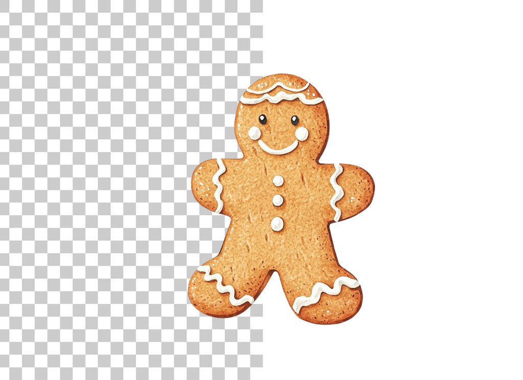 Cute Gingerbread Man Christmas Clipart Bundle