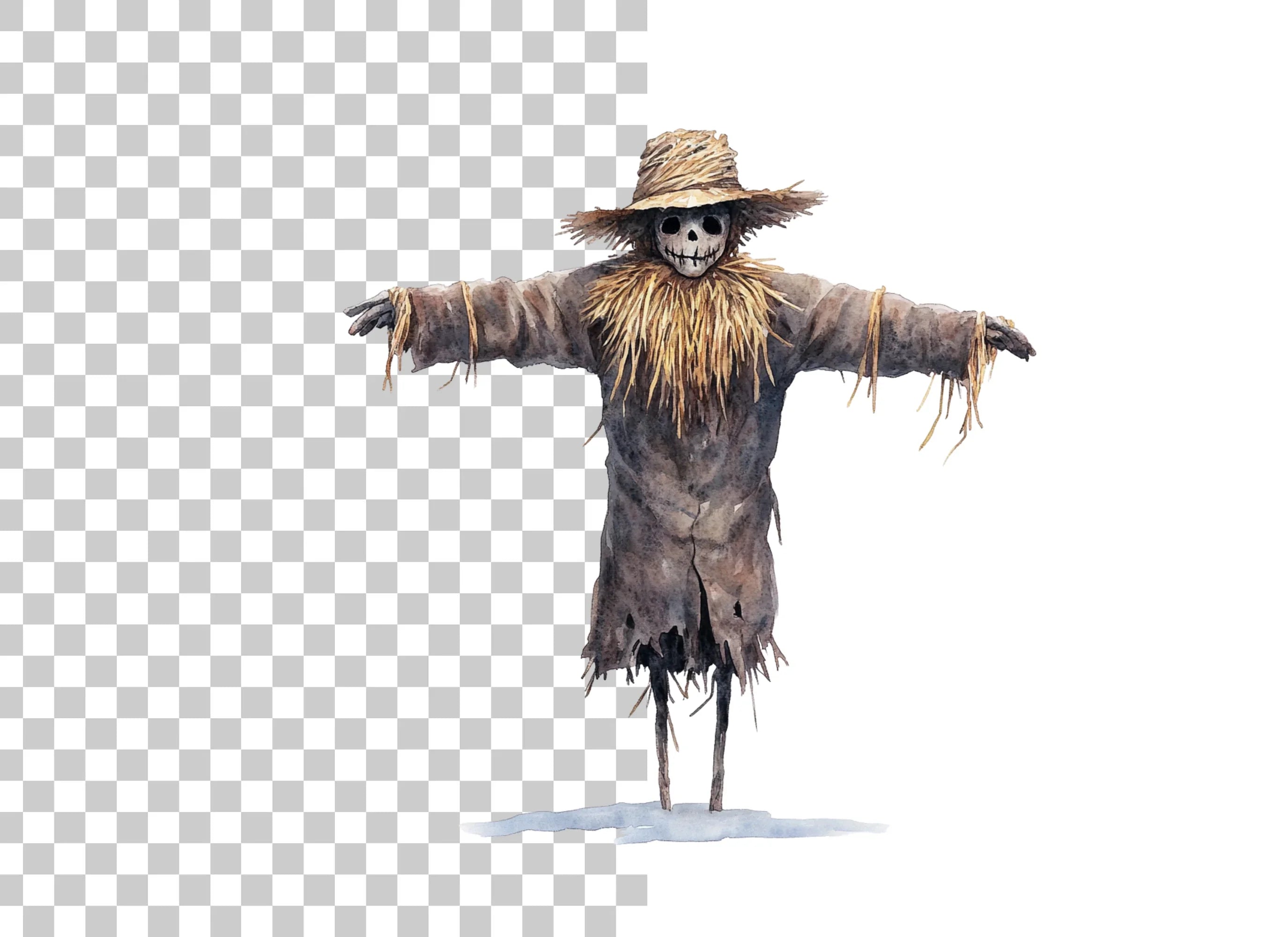 Rustic Scarecrow Autumn Decor Clipart Bundle