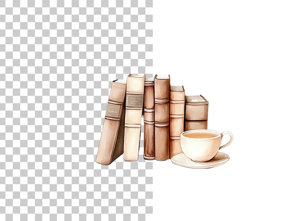 Books and Tea Clipart Bundle