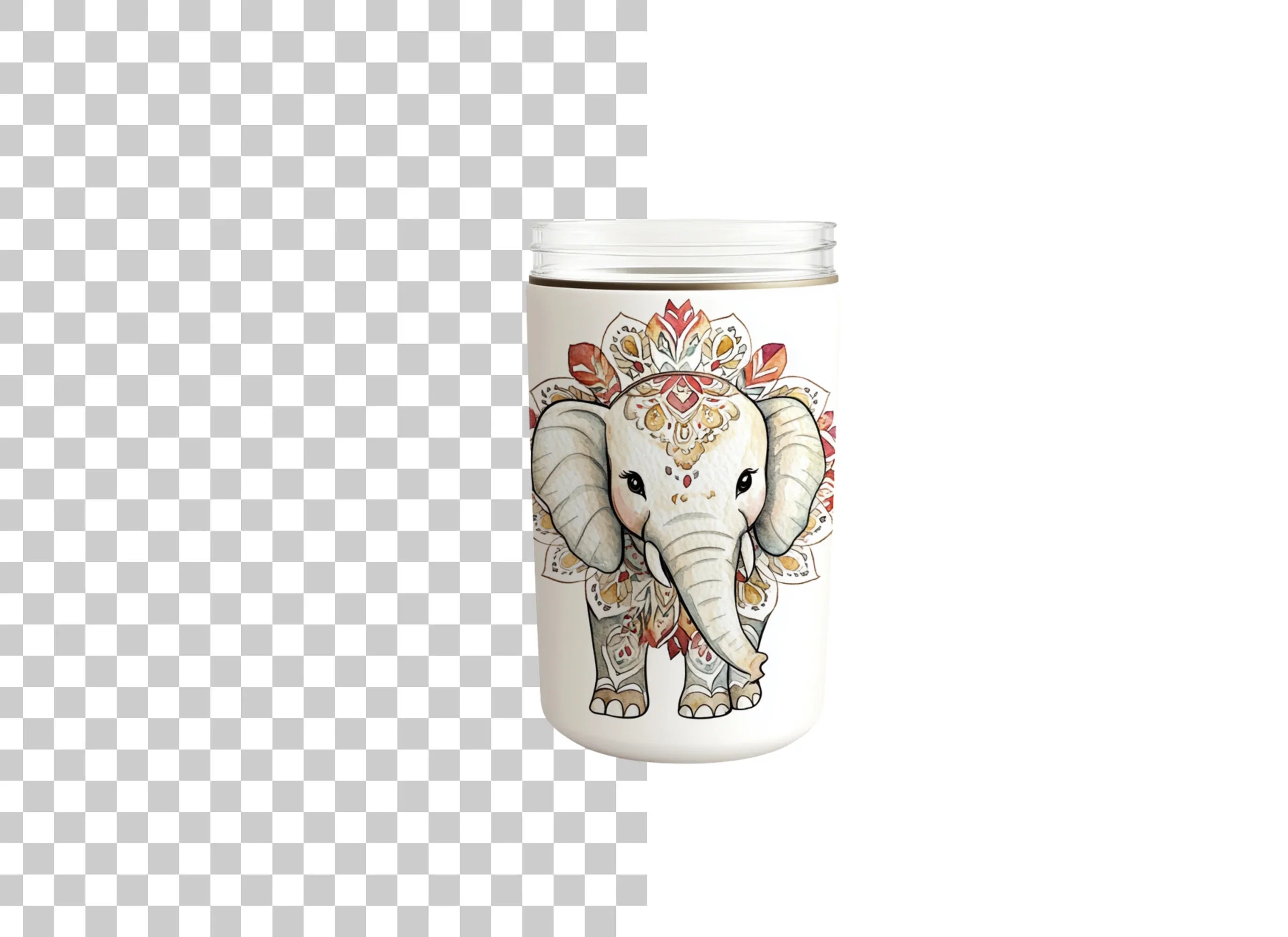 Boho Elephant Mandala Clipart Bundle