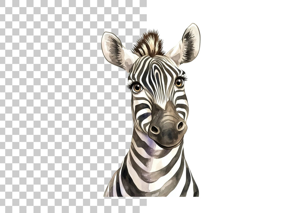 Cute Zebra Head Clipart Bundle