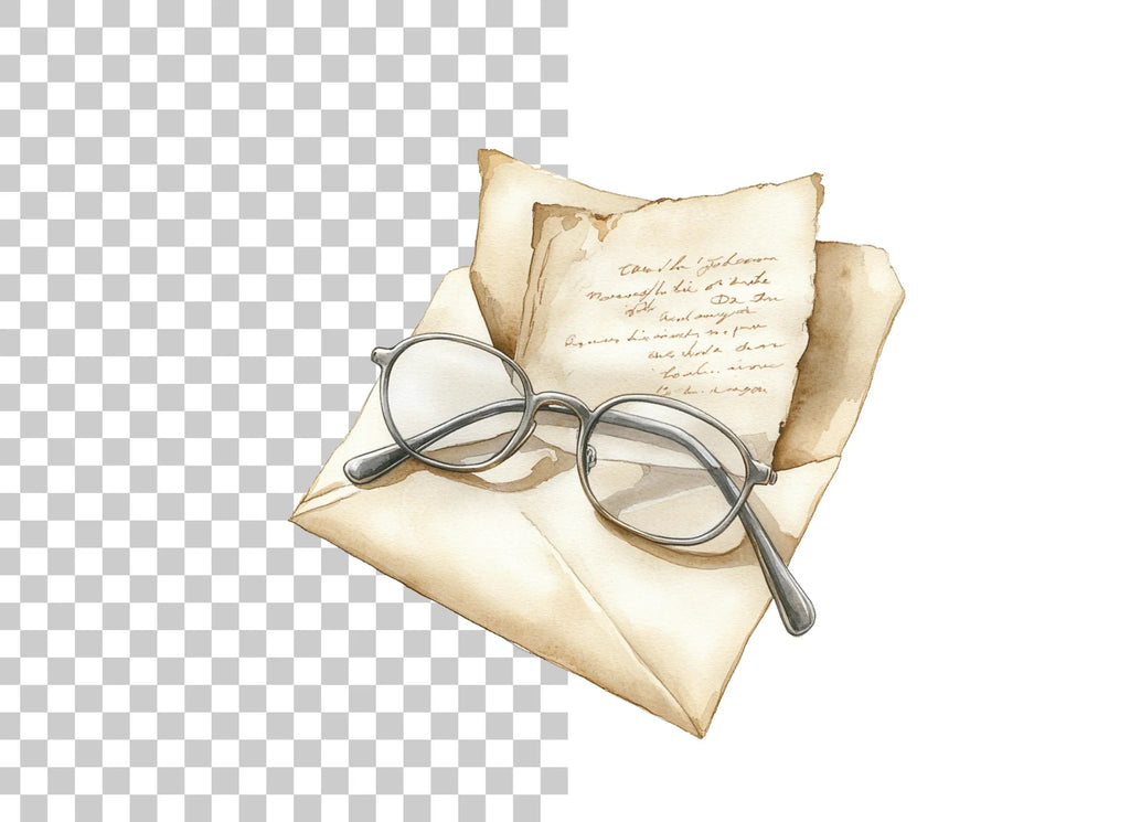 Vintage Letters and Glasses Clipart Bundle