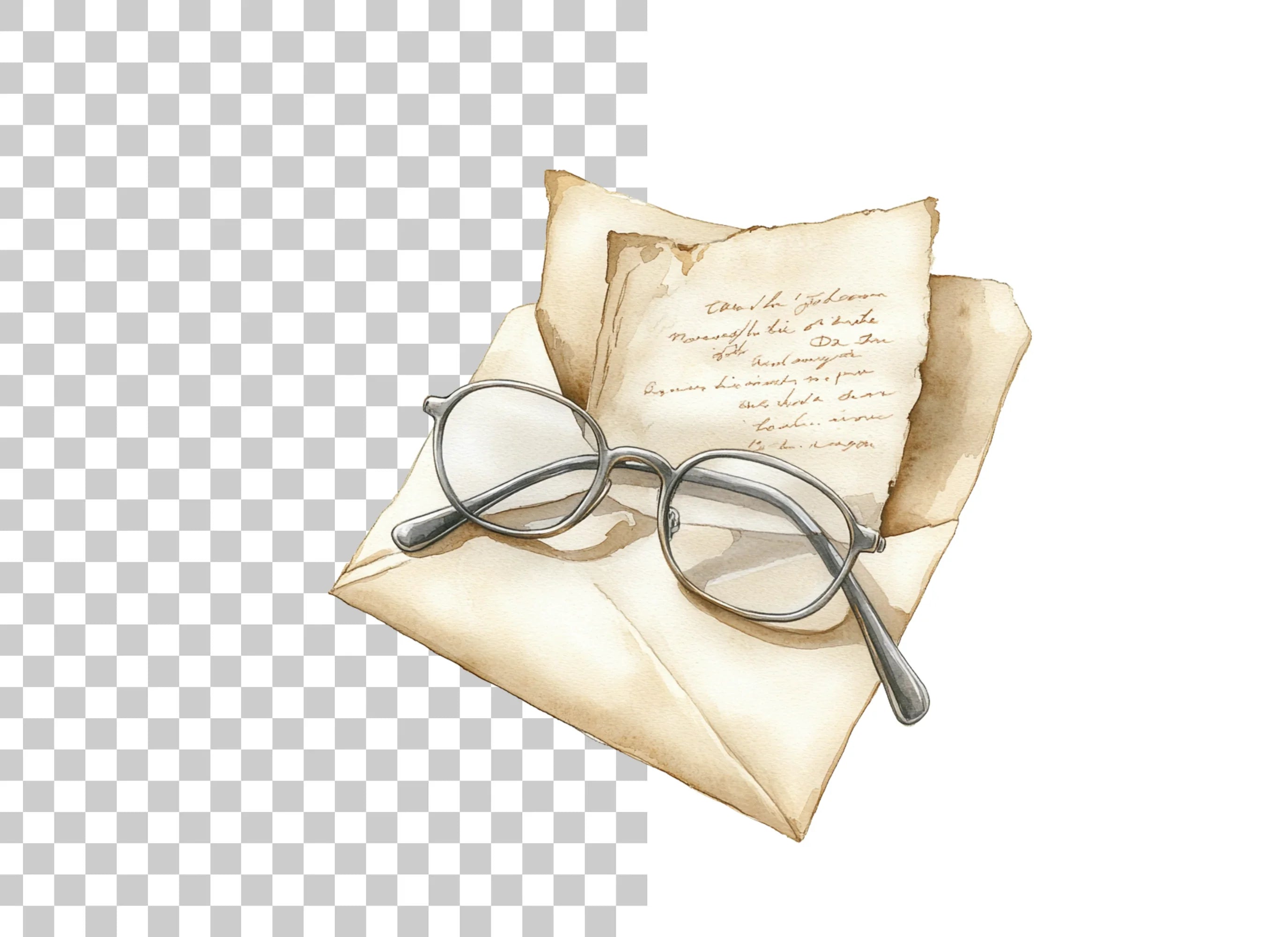 Vintage Letters and Glasses Clipart Bundle