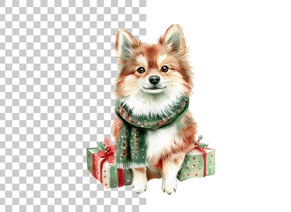 Festive Pomeranian Dog Clipart Bundle