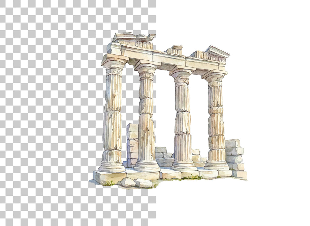 Ancient Roman and Greek Columns Clipart Bundle