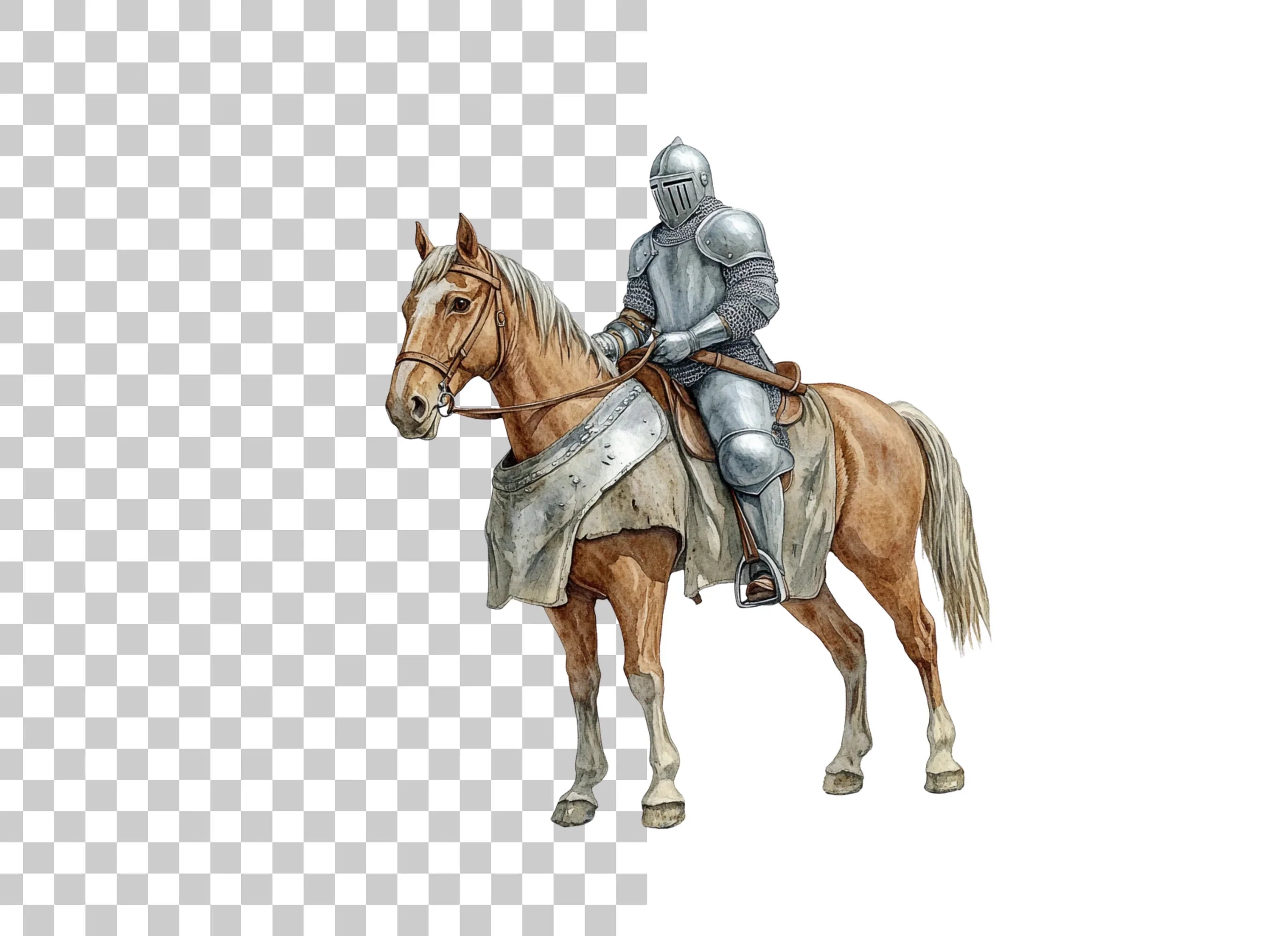 Medieval Knights on Horseback Clipart Bundle
