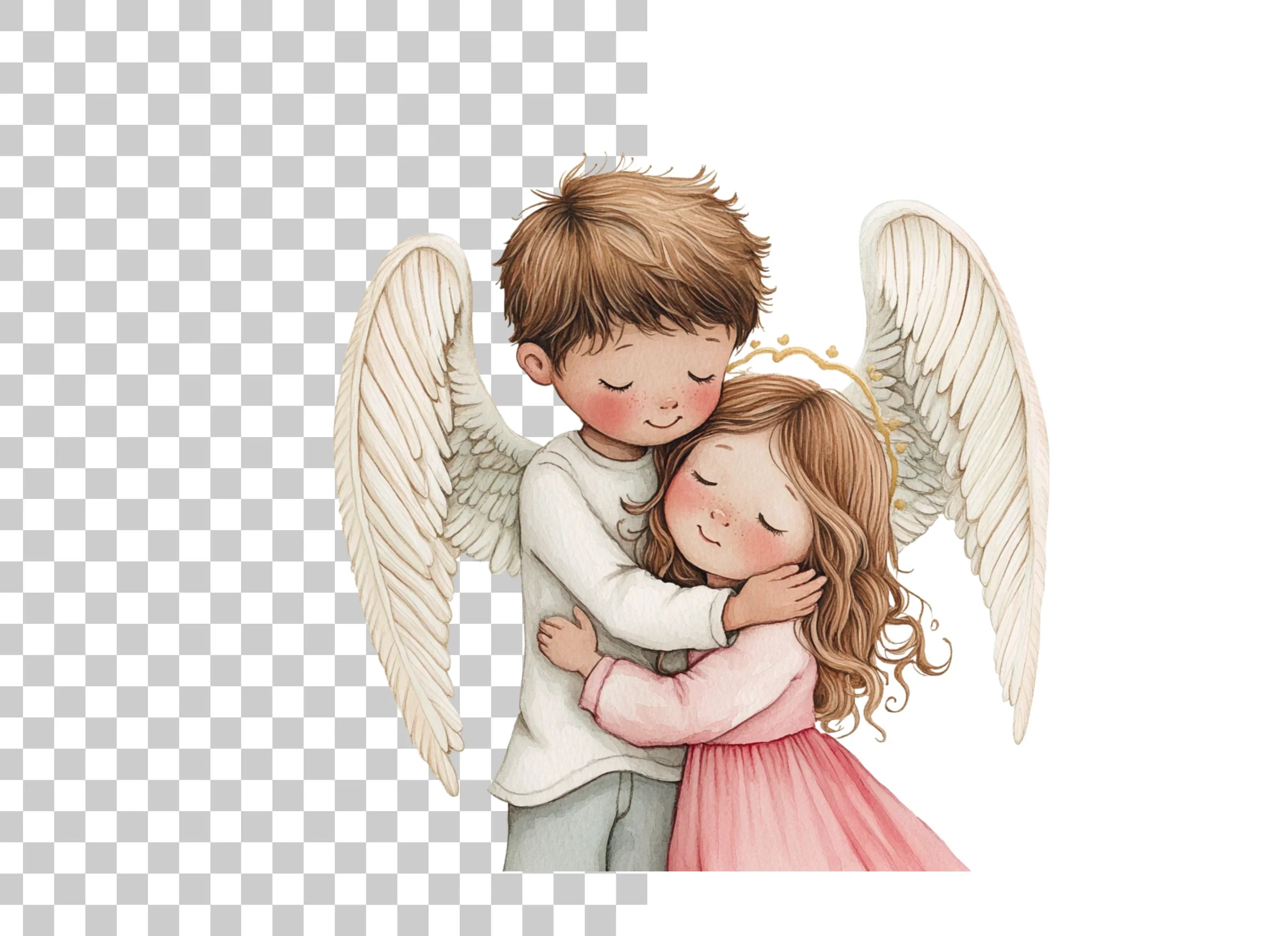 Sweet Angel Hugs Clipart Bundle