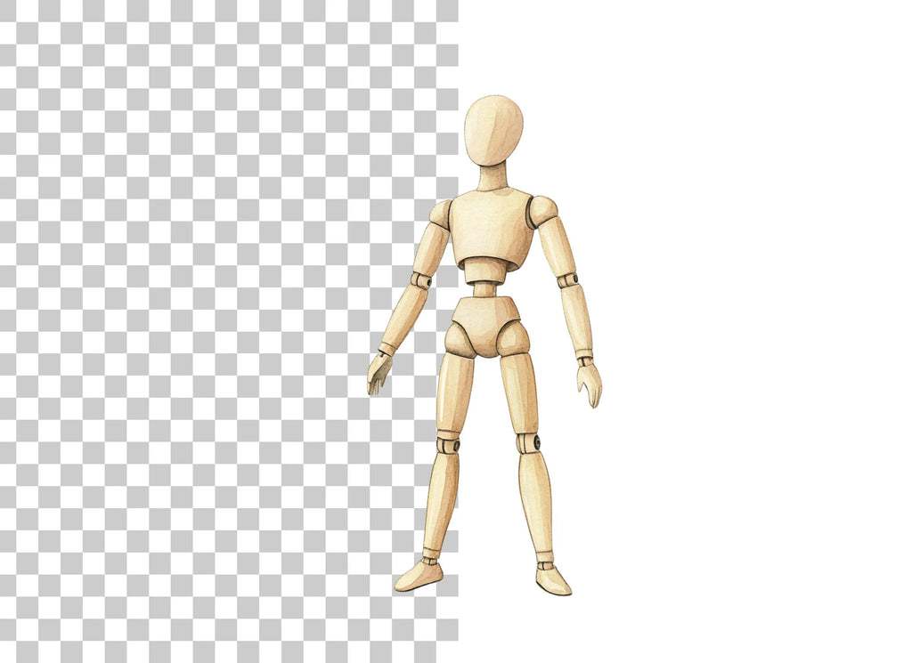 Wooden Mannequin Pose Figure Clipart Bundle