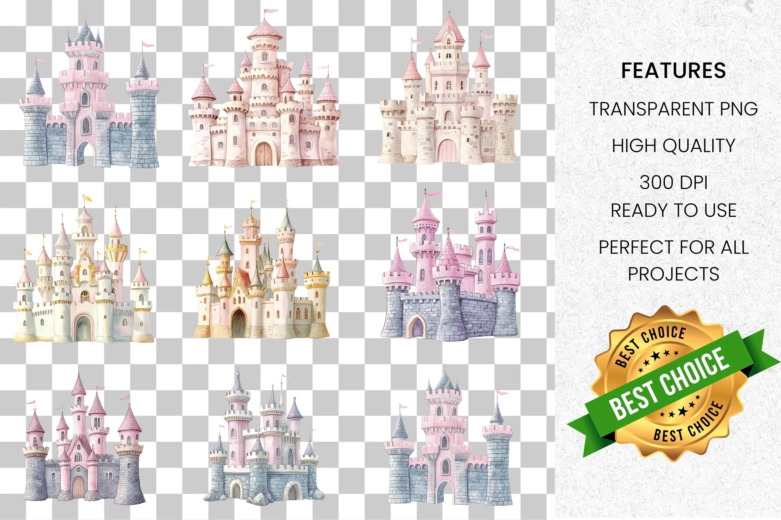 Enchanting Castle Clipart Bundle