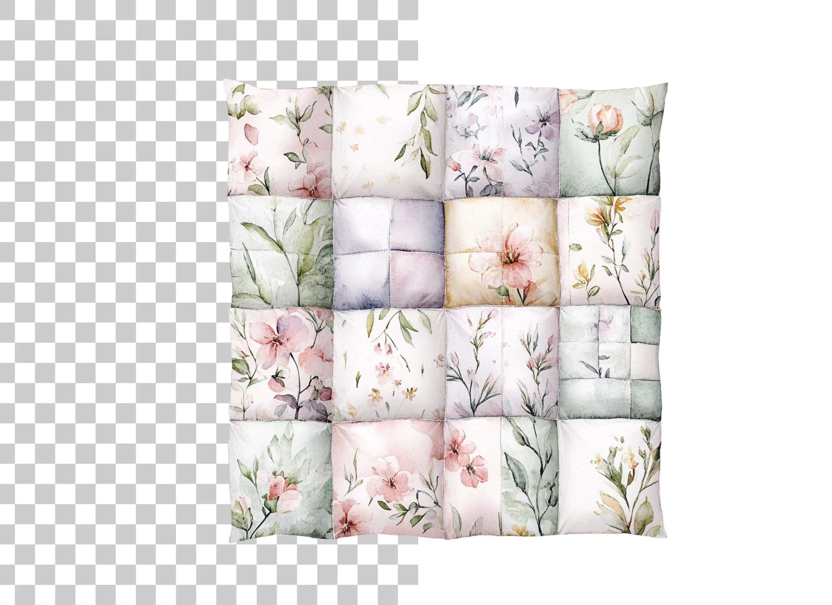 Seamless Floral Quilt Pattern Clipart Bundle