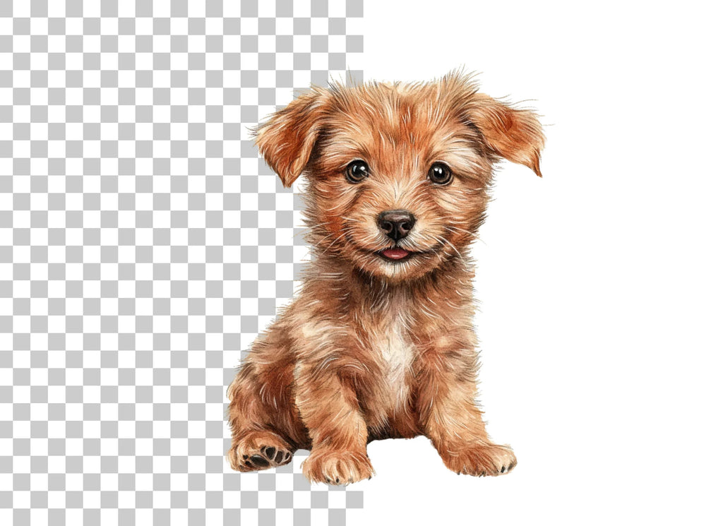Adorable Brown Puppy Clipart Bundle
