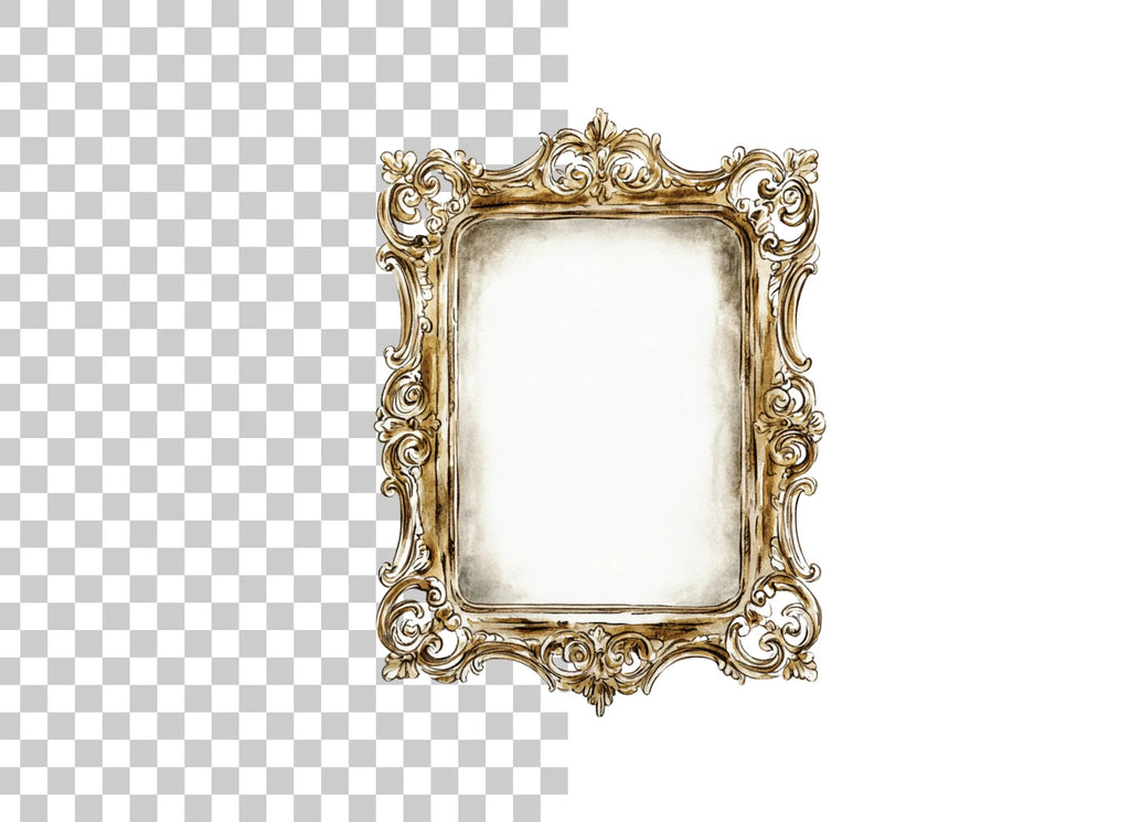 Ornate Gold Frames Clipart Bundle