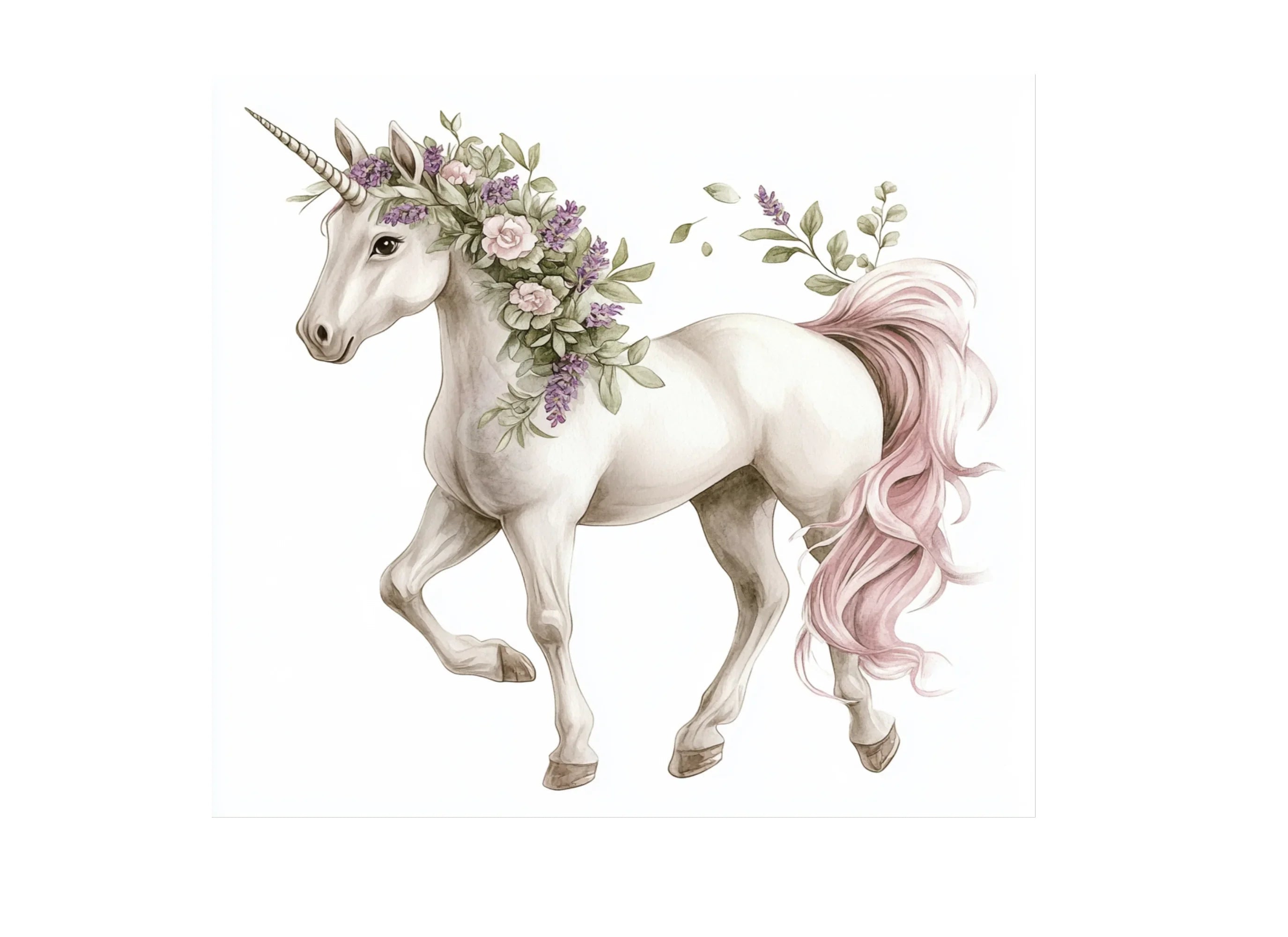 Whimsical Lavender Unicorn Clipart Bundle