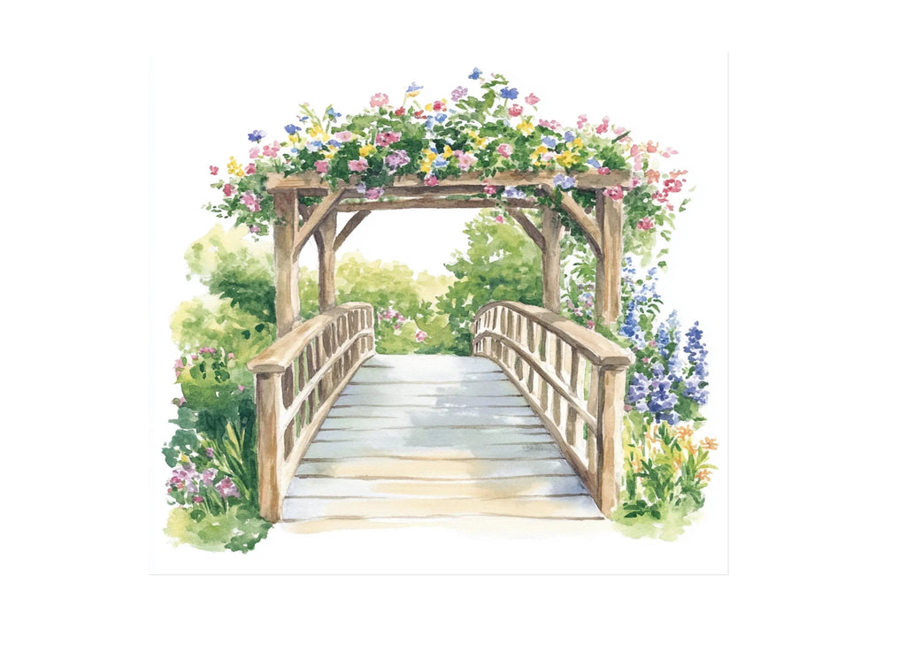 Floral Archway Bridge Clipart Bundle