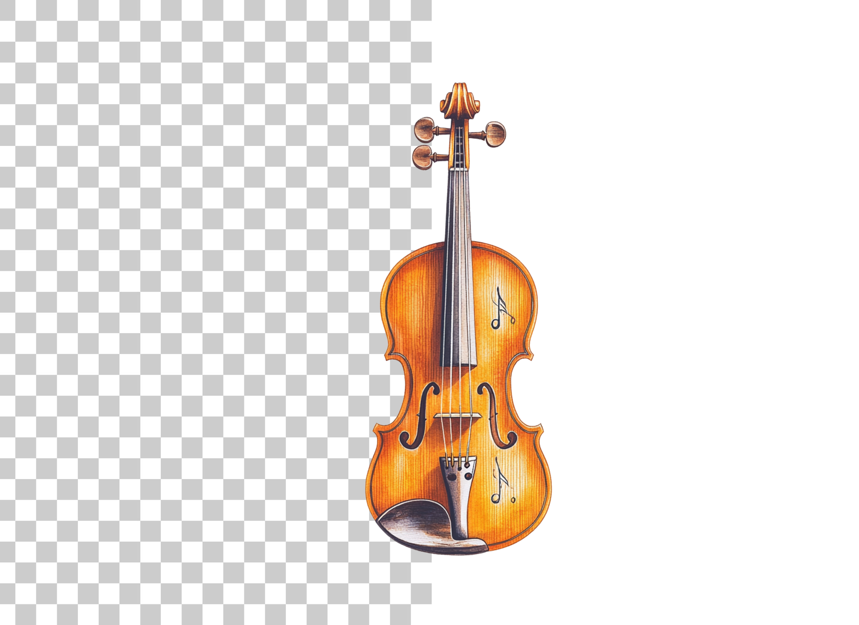 Violin with Musical Notes Clipart Bundle