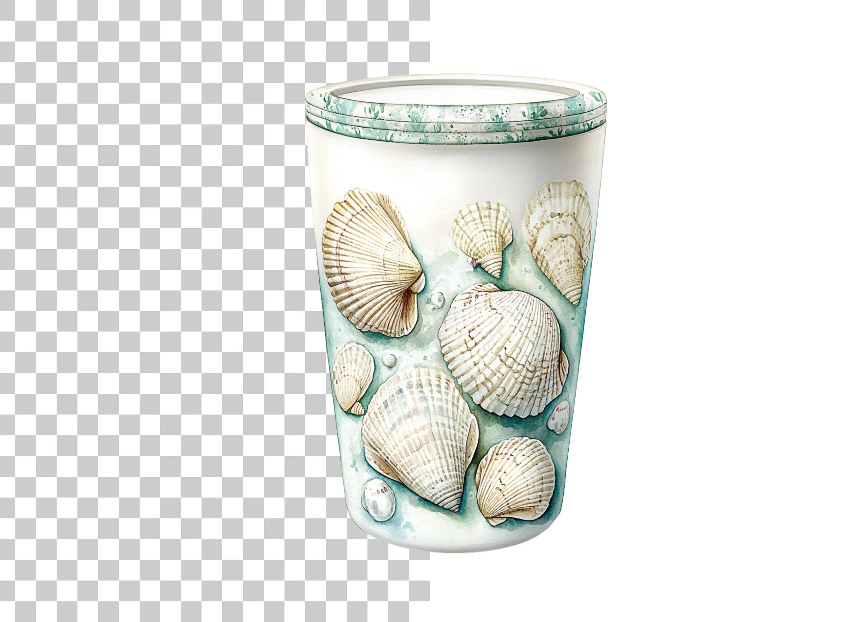 Underwater Seashells Tumbler Clipart Bundle