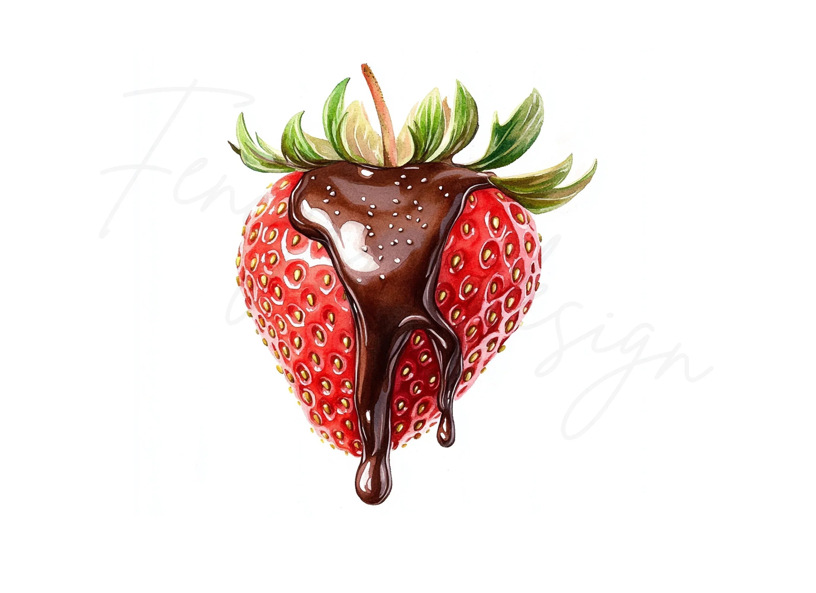 Chocolate Dipped Strawberry Clipart Bundle