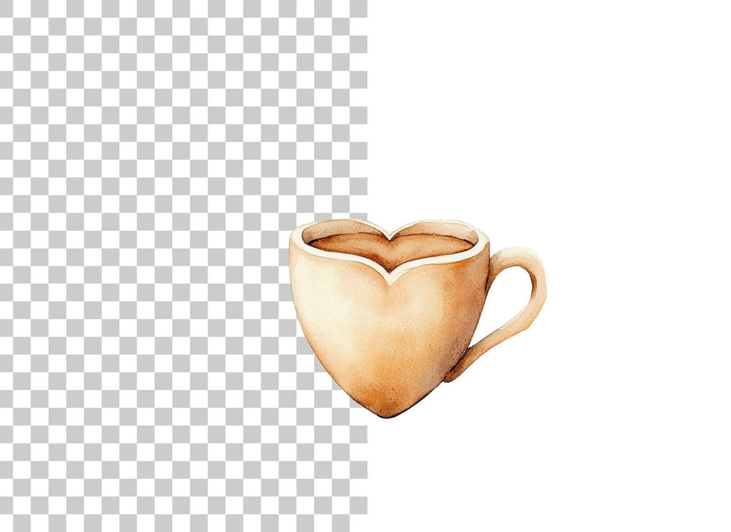 Heart Coffee Mug Clipart Bundle