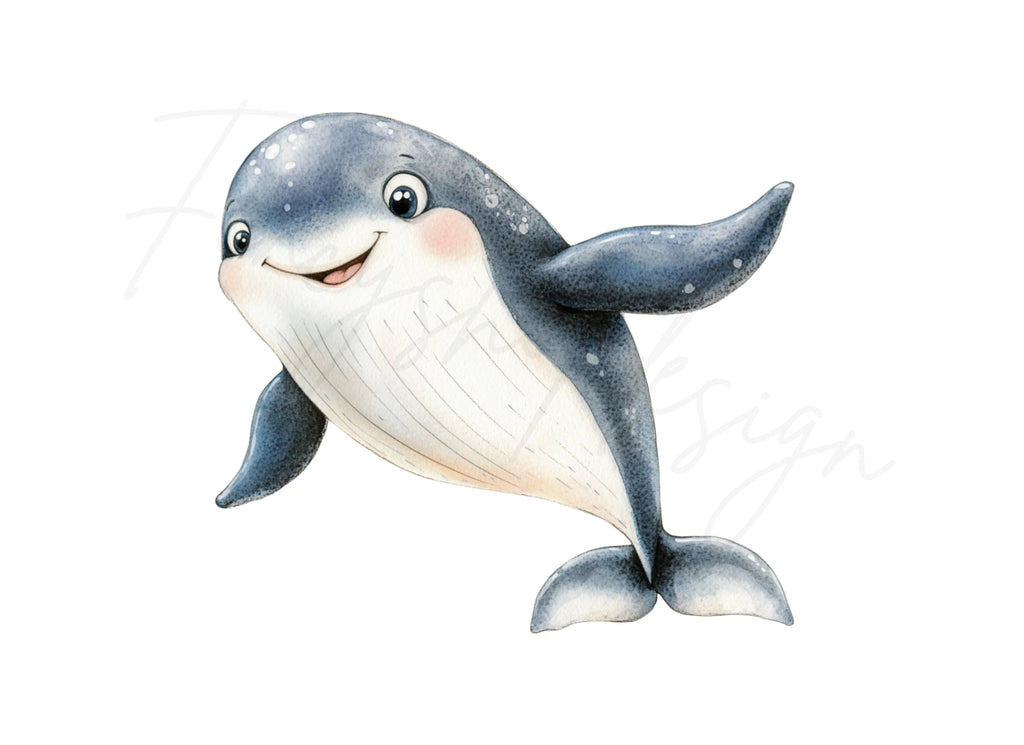Cute Whale Duo Clipart Bundle