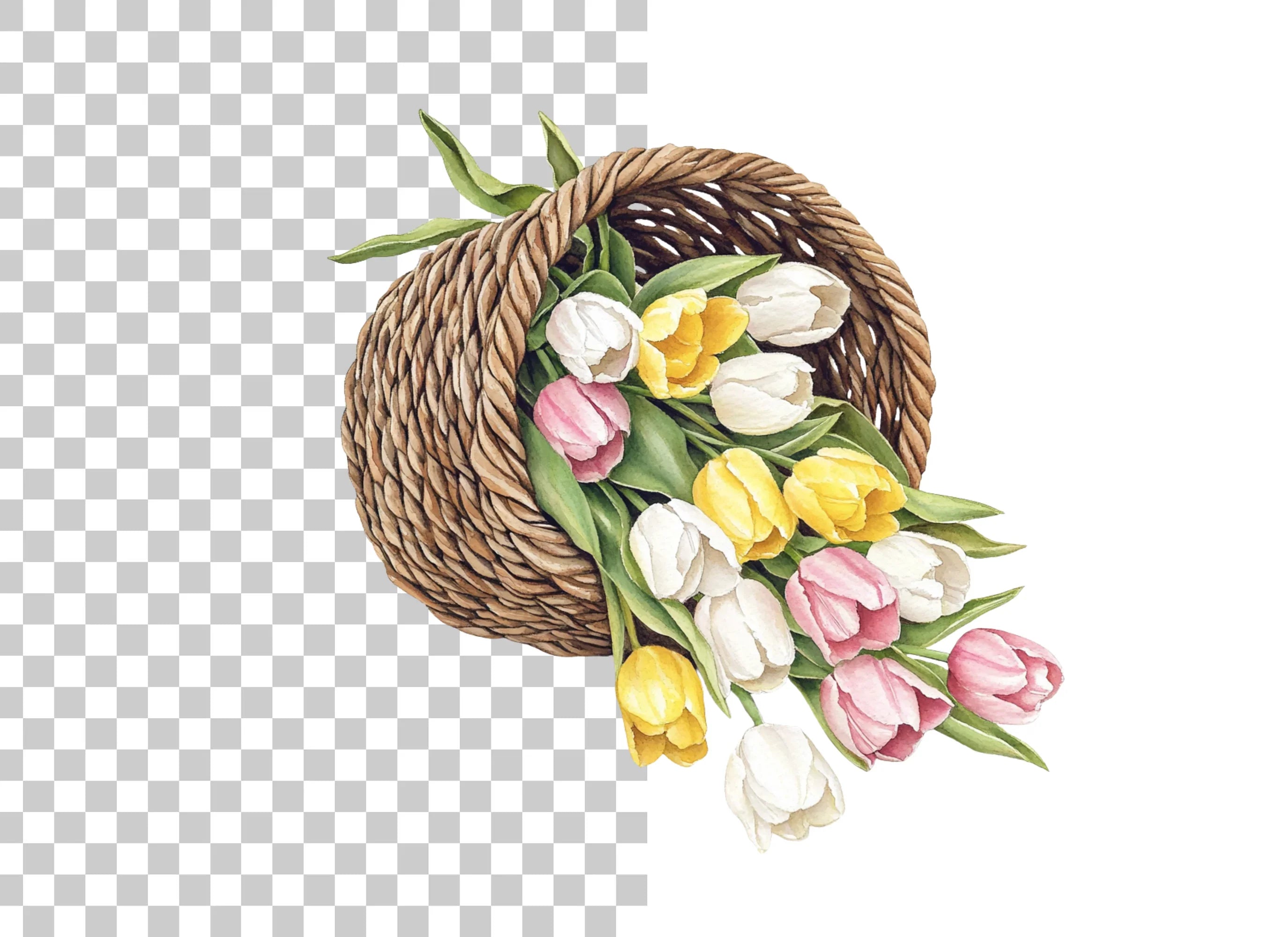 Tulip Baskets Clipart Bundle