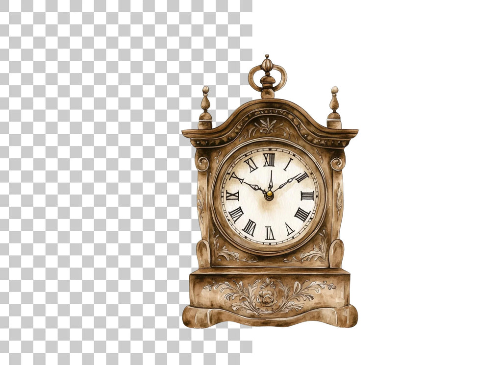 Antique Mantel Clock Clipart Bundle