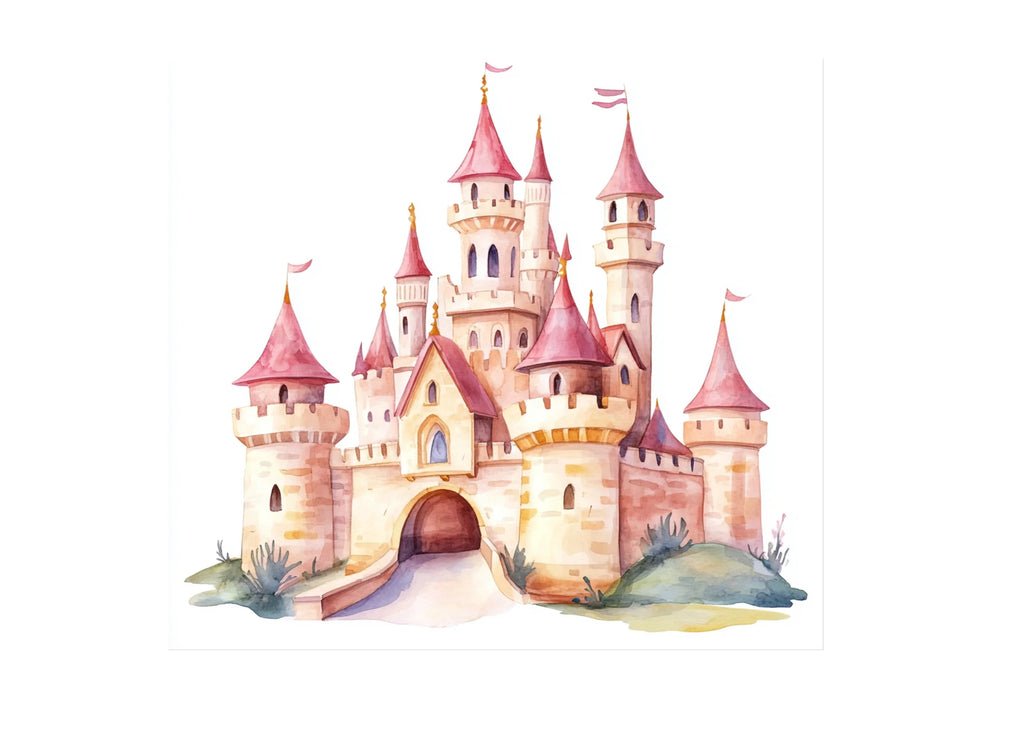 Enchanted Pink Castle Clipart Bundle