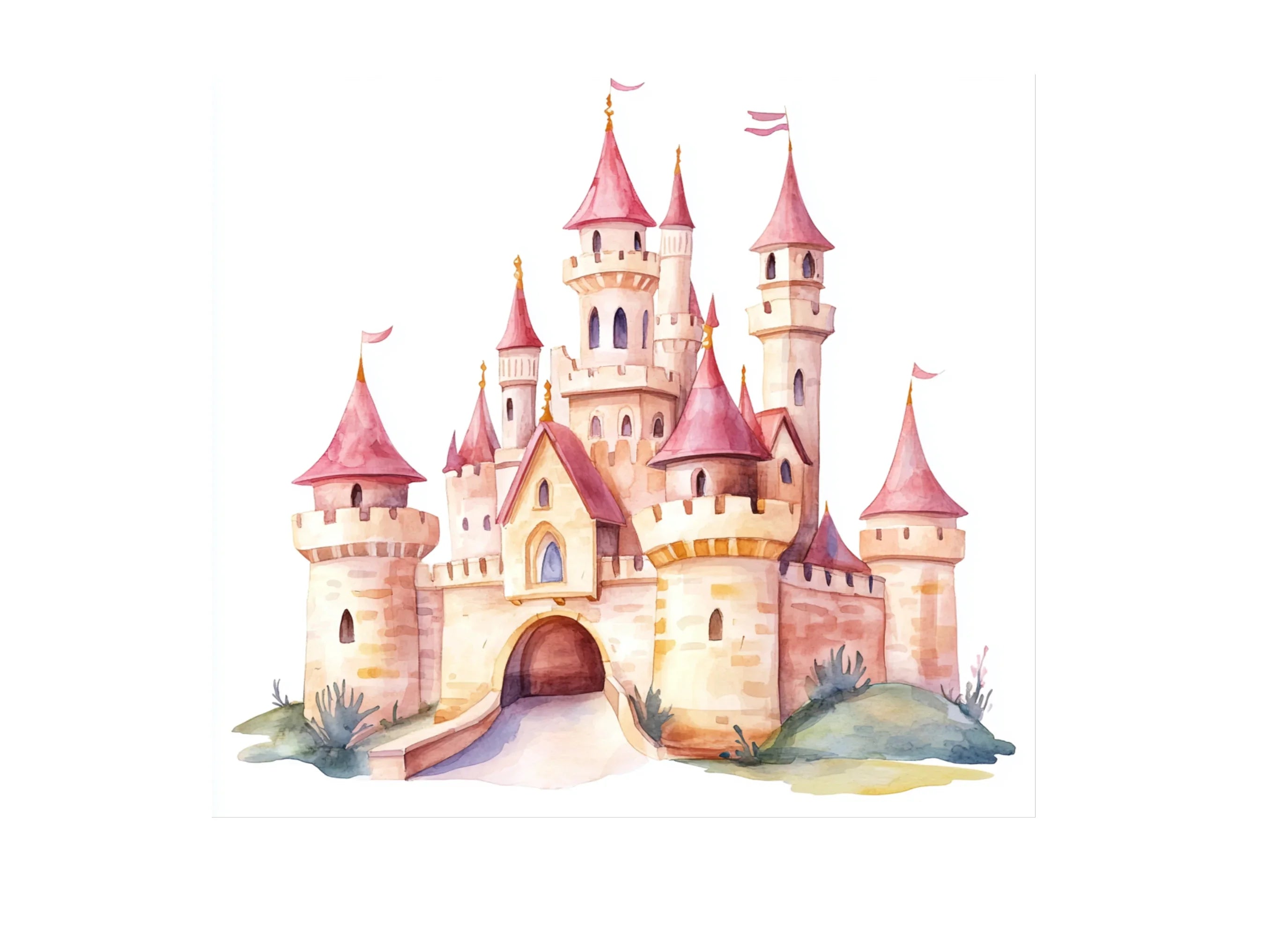 Enchanted Pink Castle Clipart Bundle