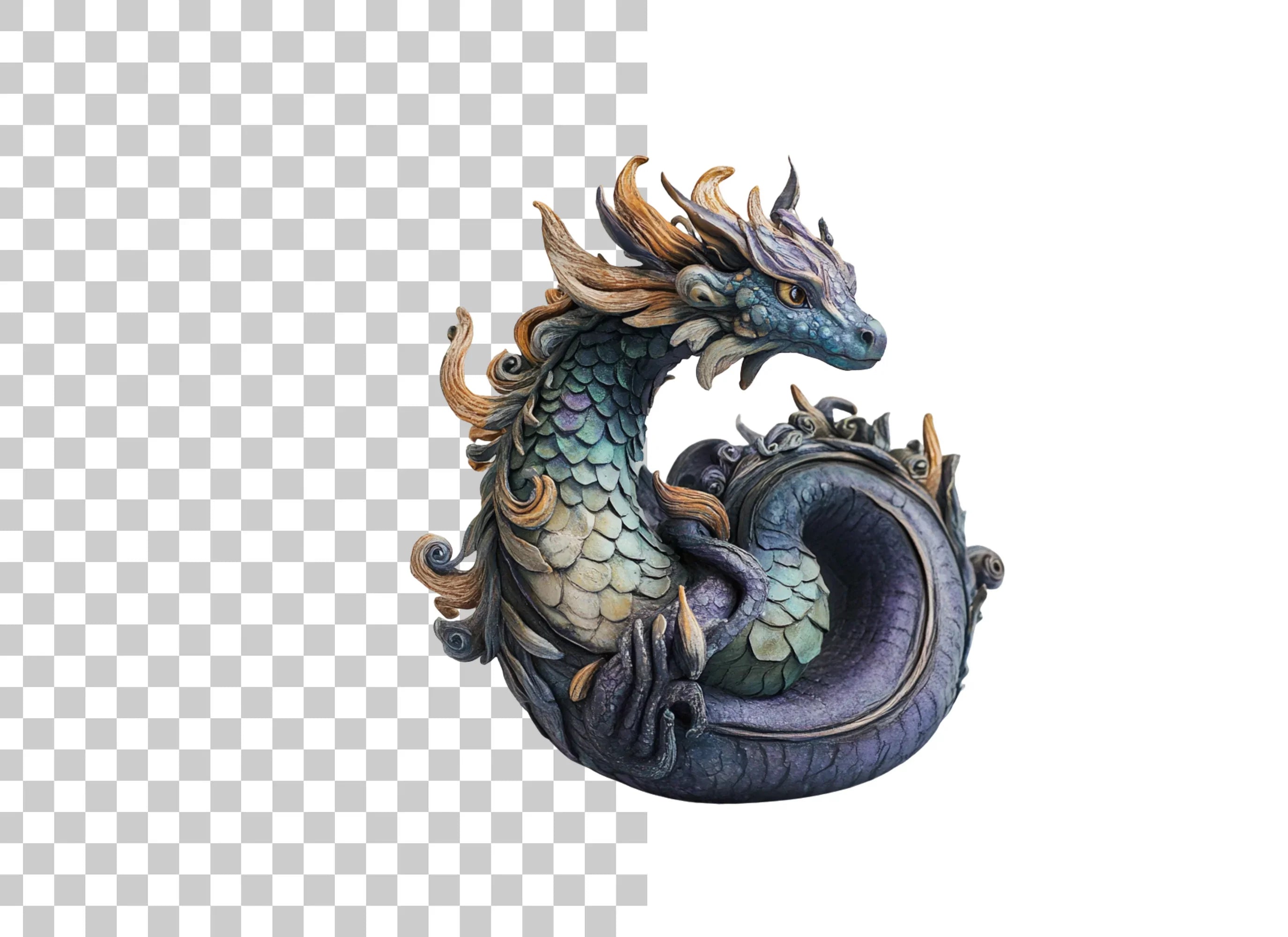 Majestic Eastern Dragon Clipart Bundle