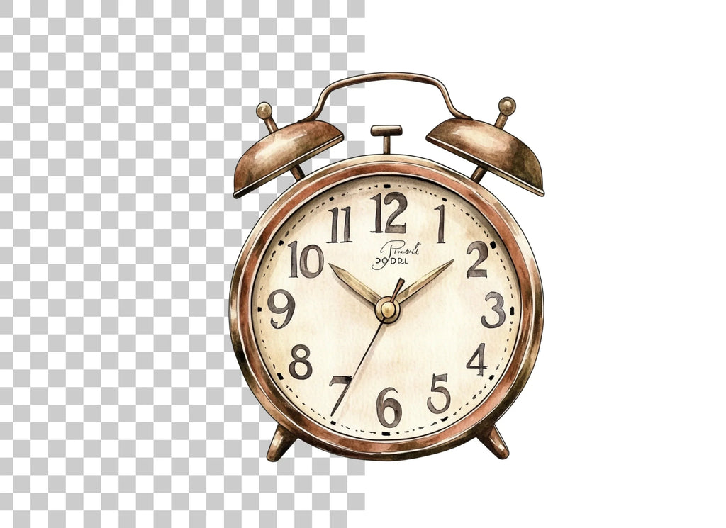 Vintage Alarm Clock Clipart Bundle