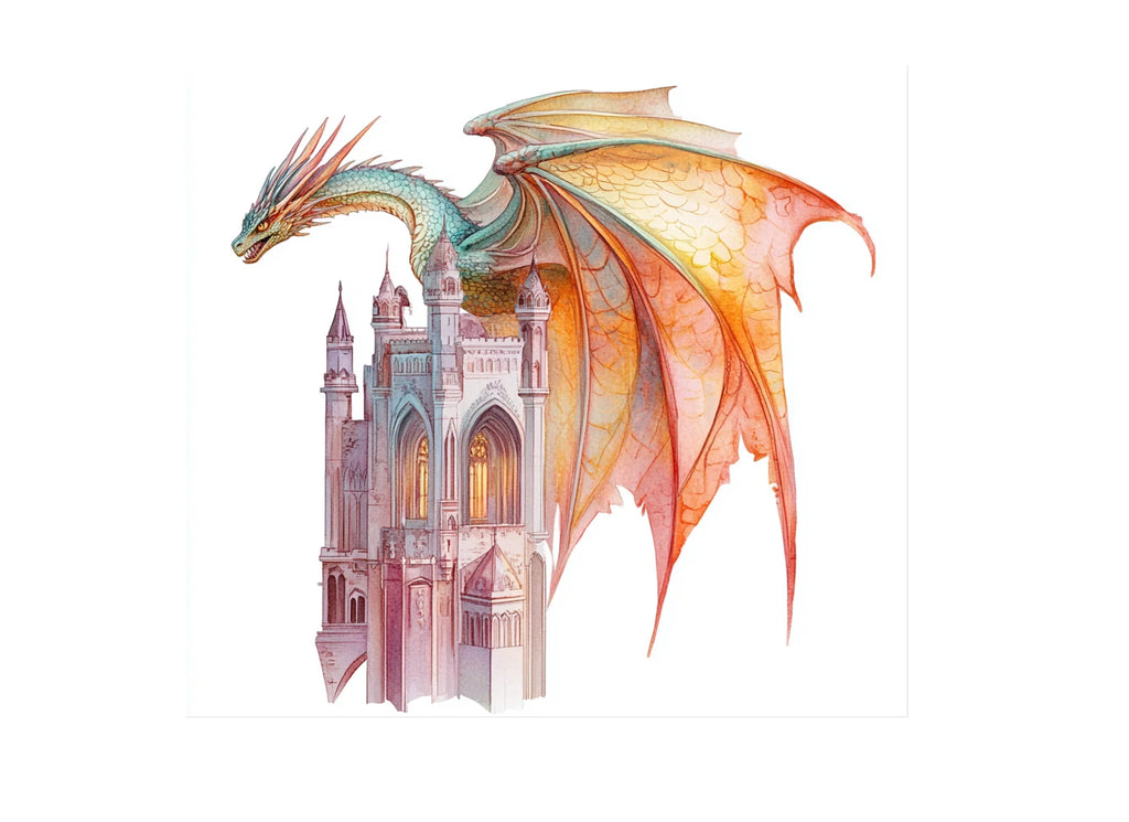 Fantasy Dragon Castle Clipart Bundle