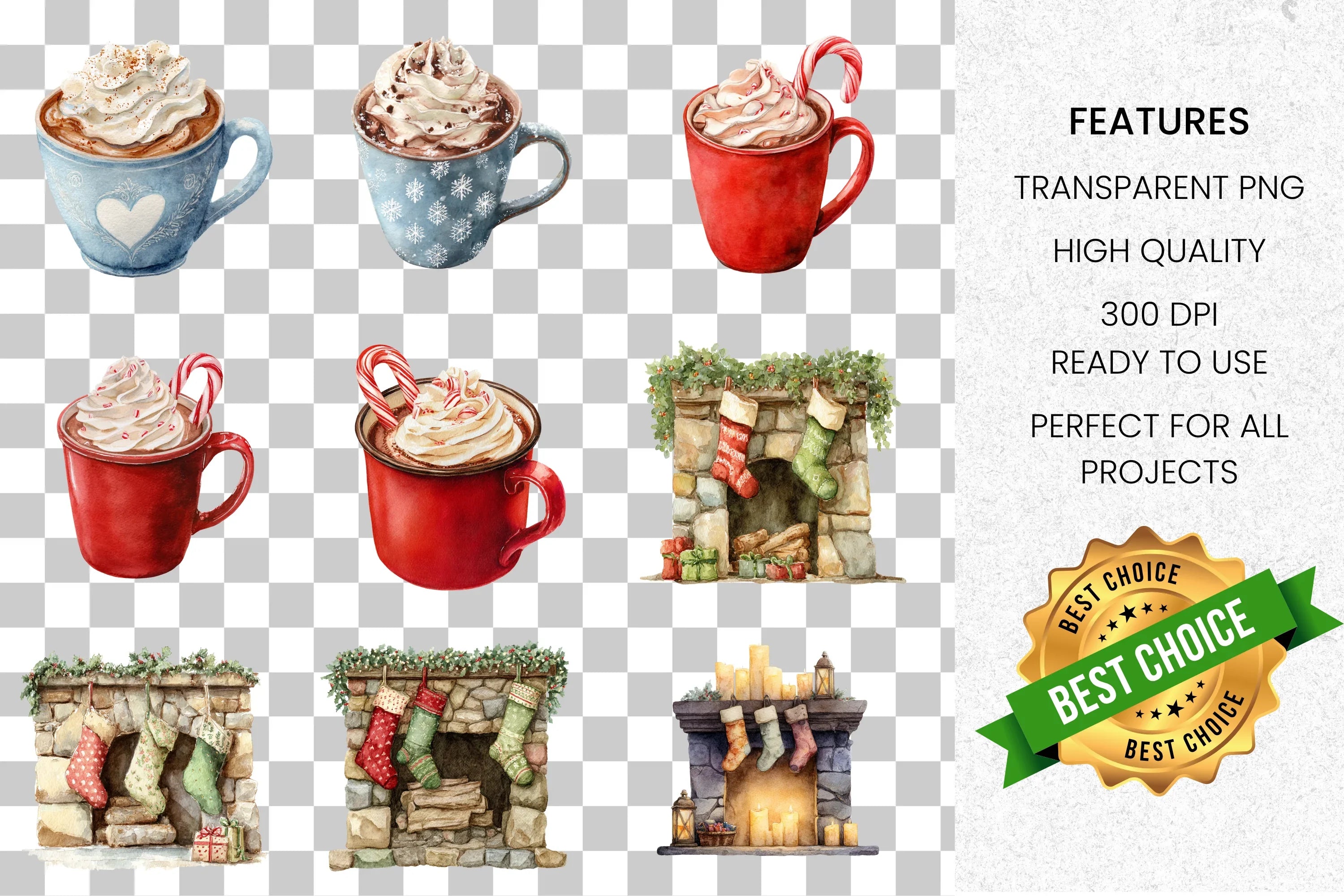 Hot Chocolate Clipart Bundle