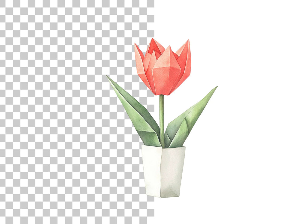 Origami Tulip Clipart Bundle